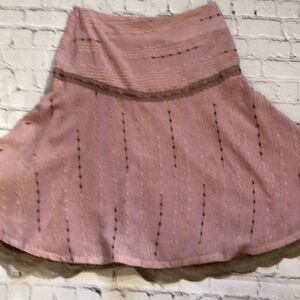 Young Essence Pink Lace Trim Skirt, Small, EUC (PMB3)